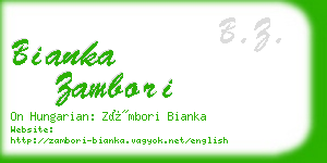 bianka zambori business card